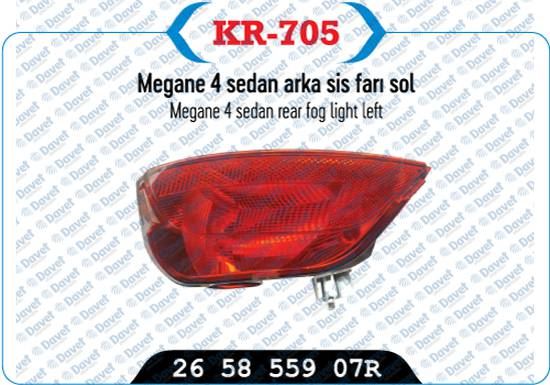 KAYA KR-705 Arka Sis Far Lambasi Sol < Sedan Model > Megane Iv